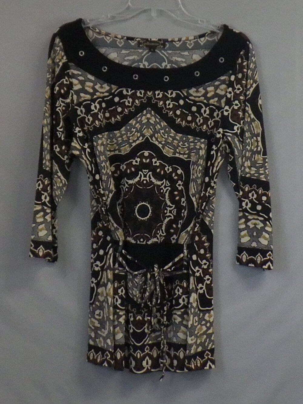 Mesmerize Bold Mosaic Tile Mandala Pattern Tunic Top or Dress   A667